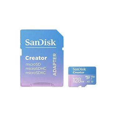 Imagem de Cartão de Memória Micro SD SanDisk Creator 128GB U3 V30 4K UHD SDSQXAA