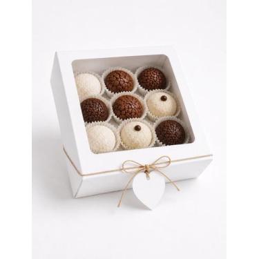 Imagem de Caixa Para Presente Doces Trufas Visor 17x17x5 Branca 20 Un - Salvo Em