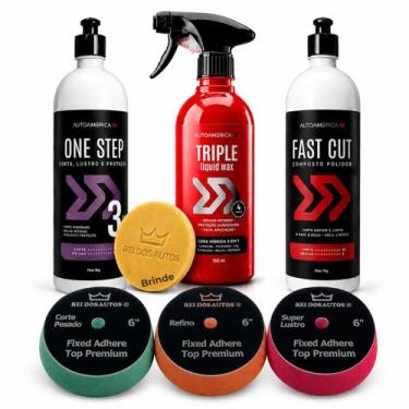 Imagem de Kit Polimento One Step Fast Cut + Espumas Top Premium 6 Polegadas + Ce