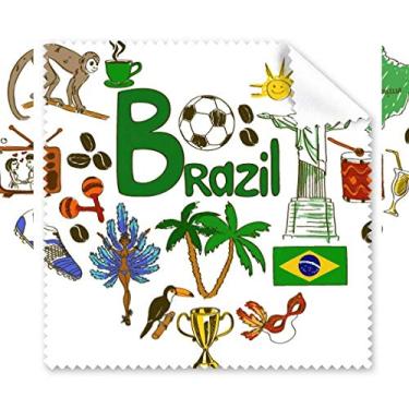 Imagem de Pano de limpeza com a bandeira nacional do Brasil Love Heart Landscap 5 peças