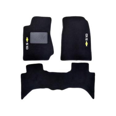 Imagem de Tapete De Carpete Para Chevrolet S10 2013 Até 2019 Preto
