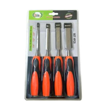 Imagem de Jogo Kit 4 Peças Formão Profissional Para Entalhar Madeira