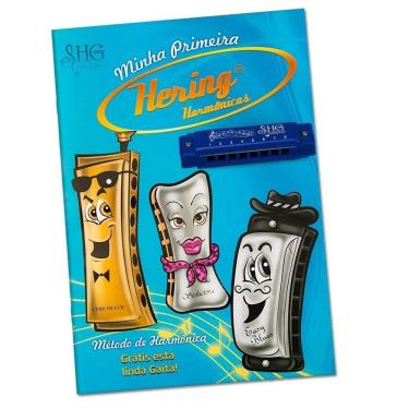 Imagem de Método Minha Primeira Gaita Hering Com Gaita C-DÓ Azul Escuro