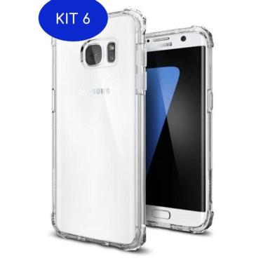 Imagem de Kit 6 Capa Capinha Anti Shock Transparente Samsung Galaxy S6 Edge