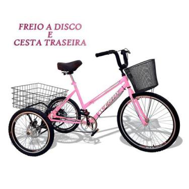 Imagem de Bicicleta Triciclo Deluxe Wendy Aro 26 Completo Rosa