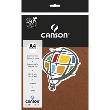 Imagem de CANSON Color Papel Colorido A4 180g/m² Pacote de 10 Folhas, Marrom (Chocolate), 210 x 297 mm
