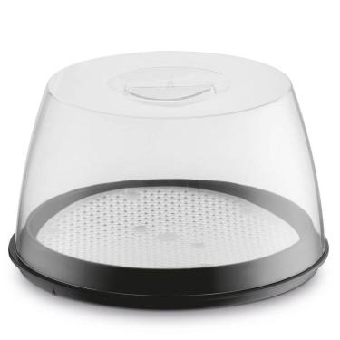 Imagem de Queijeira Porta Queijo Frios Tampa Acrílico Transparente Uz Preto