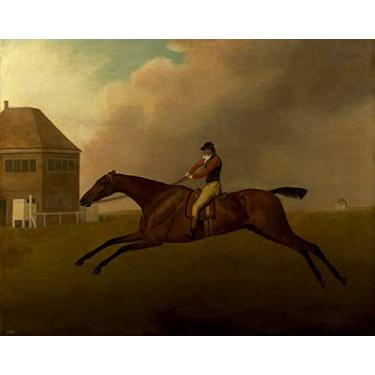 Imagem de O Cavalo Baio Baronet Correndo a toda Velocidade Samuel Chifney Jóquei Inglês Inglaterra Pintura de George Stubbs Repro em Tela"canvas" ou Arte em Papel (Arte Papel, 22cm X 30cm)