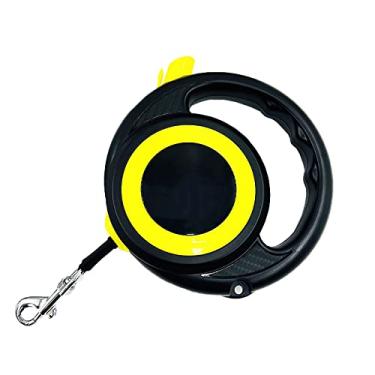 Imagem de Coleira retrátil para cães para fita de nylon Coleira de caminhada para cães pequenos médios Coleira de corda longa para treinamento de cães cordão de verificação para atividades ao ar livre, acampamento ou quintal, preta, 5 m