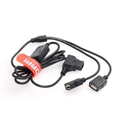 Imagem de DRRI Cabo adaptador de alimentação DC 14,8 V D-Tap para porta USB dupla 5 V 2 A para câmera Sony/Blackmagic/V Lock