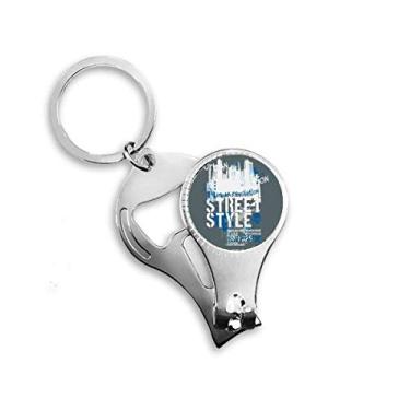 Imagem de Graffiti Street Landmark Urban Art Pattern Nail Nipper Ring Chaveiro Abridor de Garrafas Cortador