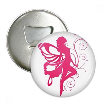 Imagem de Borboleta com asa rosa lindo anjo abridor de garrafas ímã de geladeira emblema multifuncional