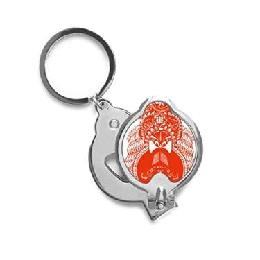 Imagem de Cortador de unhas Red Peking Opera Head Moon com corte de papel, tesoura de aço inoxidável