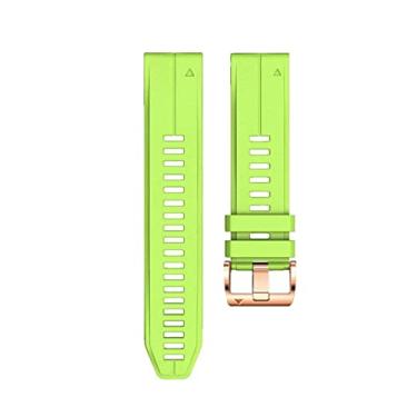 Imagem de KOSSMA para Garmin Fenix 7S 6S 5S pulseiras 20mm pulseira para Fenix 6s Pro 5s Plus fivela de ouro rosa silicone alças de pulso de substituição rápida (cor: verde, tamanho: para Fenix 6S 5S)