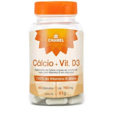 Imagem de Cálcio + Vitamina D3 (750Mg) 60 Cápsulas - Chamel - Chamed