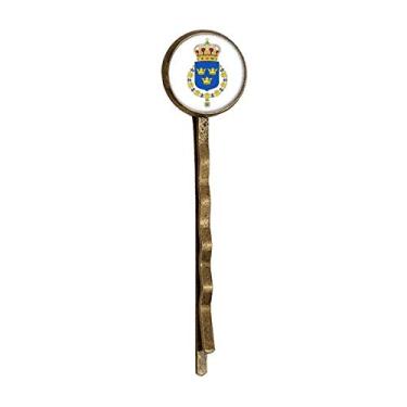 Imagem de Suécia Europa Emblema Nacional Retrô Metal Cabelo Bobby Pin Headwear