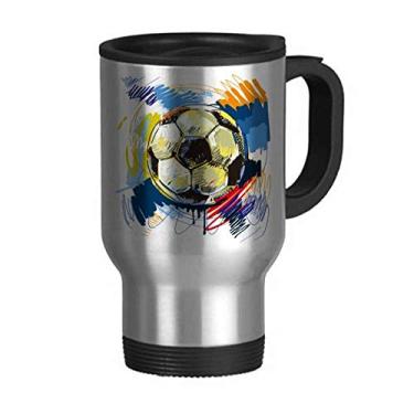 Imagem de Caneca de viagem com tampa flip de aço inoxidável para esportes de futebol americano