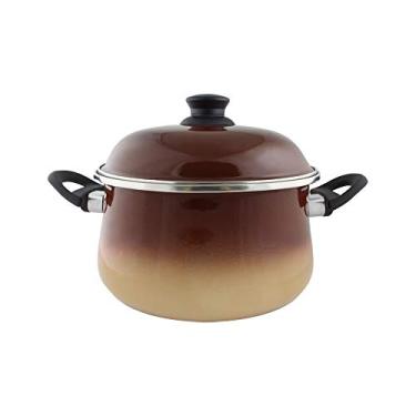 Imagem de Caçarola Bojuda com Alças 20 Esmaltada Marrom Degradê - 2650 ml - Ewel, Mãe Ágata