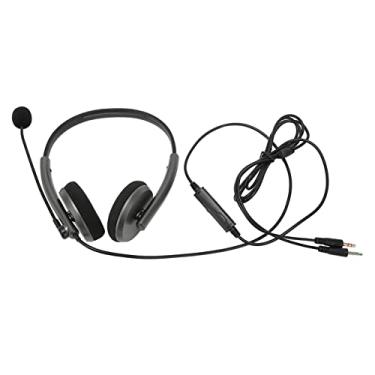 Imagem de Naroote Fone de ouvido de telefone para computador, fone de ouvido multifuncional para call center de alta sensibilidade, plug and play para negócios para call center (duplo 3,5 mm)