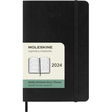 Imagem de Moleskine 2024 Horizontal Weekly Planner, 12M, Pocket, Black, Soft Cover (3.5 x 5.5)