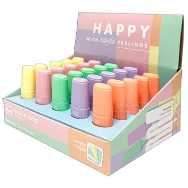 Imagem de Tilibra - Display de Marca Texto Pastel Mini, Happy, 25 Unidades, Multicor