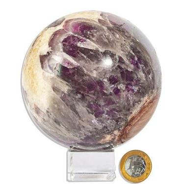 Imagem de Esfera Ametista Baiana Pedra Natural Lapidada 11,8cm 2,38Kg - Cristais