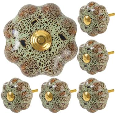 Imagem de HSEANHM Traga a selva para sua casa com um puxador de armário com estampa de leopardo em forma de abóbora para decoração puxador de porta para gavetas de armário vintage, armários, armário (6, verde)