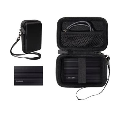 Imagem de Alltravel Capa tamanho de palma para Samsung T7 Shield SSD portátil, compatível com 1 TB, 2 TB, 4 TB, bolso de malha para cabo SSD (preto)