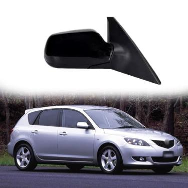 Imagem de Espelho retrovisor adequado para Mazda 3 BK M3 2006-2012 Espelho lateral de substituição para montagem de espelho lateral para Mazda 3 acessórios, ajuste de lente, dobrável elétrico