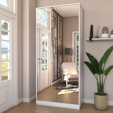 Imagem de Sapateira Rubi 2 Portas com Espelho 1 Gaveta para 15 Pares de Sapato Branco - Panorama Móveis