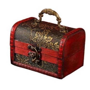 Imagem de Fancyes Caixa de armazenamento de jóias caso de armazenamento desktop ornamento com alça caixa de armazenamento de jóias de madeira titular organizador para, Padrão de uva