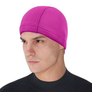 Imagem de DEHAI Toucas de natação com capuz de mergulho de neoprene para mulheres masculinas jovens, gorro de água termal de 2 mm e 3 mm mantém o cabelo longo seco para tranças cacheadas