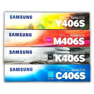 Imagem de Kit 4 Toner CLT-406S P/ Impressora Samsung 365 C460 BK+C+Y+M