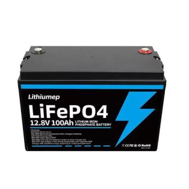 Imagem de LiFePO4 12.8V 100Ah Bateria de Íon de Lítio Fosfato, Lithiumep,Carregador, gerador,perfeito para motores de pesca, sistema solar, marinha, RV, barco e fora da rede, etc.
