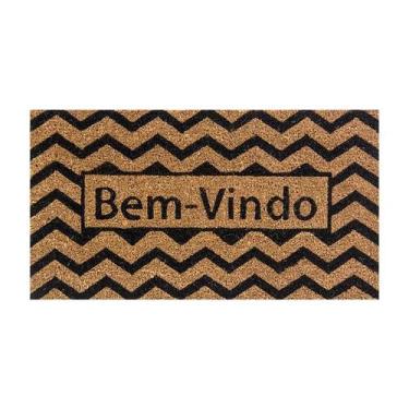 Imagem de Capacho Retangular Fibra De Coco Base PVC 60x33cm - Komeco, Zig Zag Be