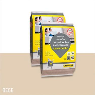 Imagem de kit c/ 2 Rejunte Porcelanato E Cerâmicas Antimofo Quartzolit 5kg Cores