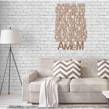 Imagem de Quadro Decorativo Branco Oração Pai Nosso 3Mm Vazado - Mdf - Decoarts