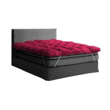 Imagem de Pillow Top Casal Fibra Siliconada Super Volumosa Rosa - Tuca Casa