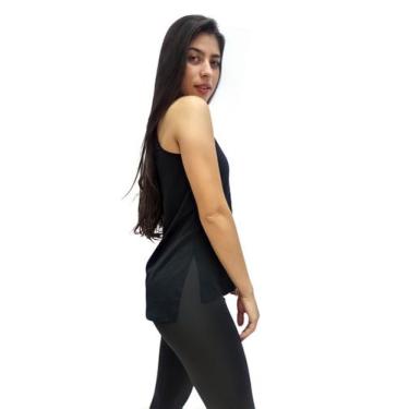 Imagem de Regata feminina tapa bumbum camiseta academia - TB modas, Preto, G