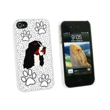 Imagem de Graphics and More Springer Spaniel of Distinction inglês - Capa protetora rígida de encaixe para Apple iPhone 4 4S - branca - capa de transporte - embalagem não varejo - branca