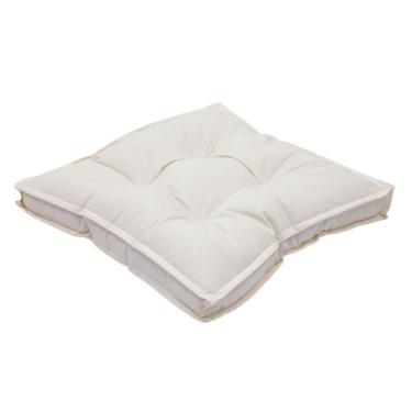 Imagem de Almofada Algodão Futton 4 Furos 40x40cm - Natural - FASTLAR