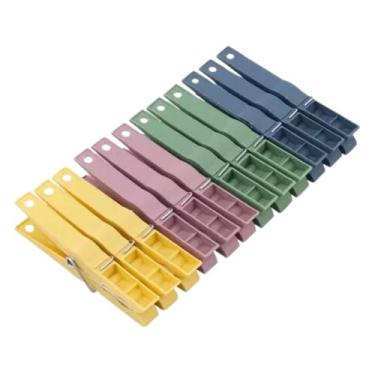 Imagem de Conjunto Pregadores de Roupa Coloridos Kit com 12 Prendedores de Roupa