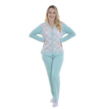 Imagem de Pijama feminino para o inverno ABERTO Victory, M, Azul anjo