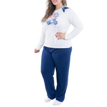 Imagem de Pijama feminino para o inverno plus size TRADICIONAL Victory, 48, Mari