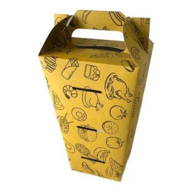 Imagem de Caixa de Batata Frita com interior metalizado para Delivery tamanho M 