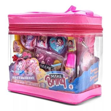 Imagem de Kit De Maquiagem Maleta Infantil Make Brinq Sombra Meninas - Polibrinq