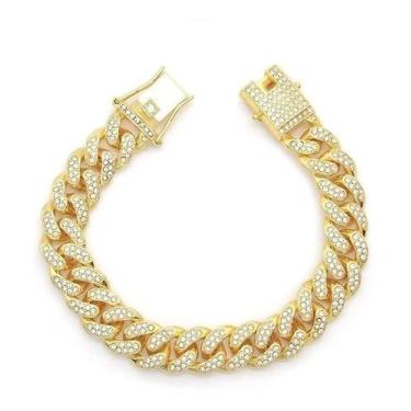Imagem de Pulseira Ice Cuban Cravejado Zircônia AAA+ Brilho Dourado - Lomany Co.