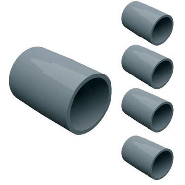 Imagem de KIT 5 Luva Pvc Para Condulete Eletroduto 3/4 Cinza Masster