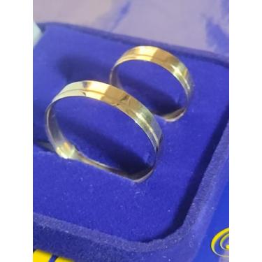 Imagem de Aliança Par Casal Ouro 18kilates Casamento 6 Gramas 5 mm - Ouro 18 Kil