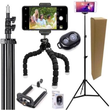Imagem de Kit Youtuber Tripé Profissional Celular Câmera Pedestal - Leffa Shop